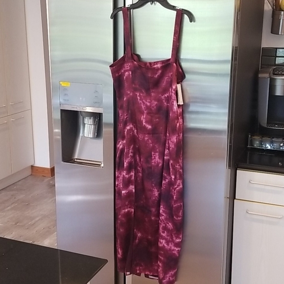 💕CINQ A SEPT💕 Tie Dye Alexa Satin Midi Dress - Picture 13 of 16